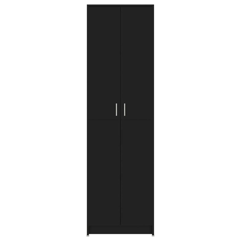 vidaXL Armario de pasillo de madera contrachapada negro 55x25x189 cm
