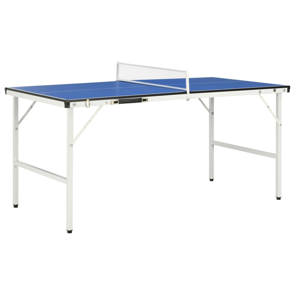 vidaXL Mesa de ping pong con red azul 152x76x66 cm