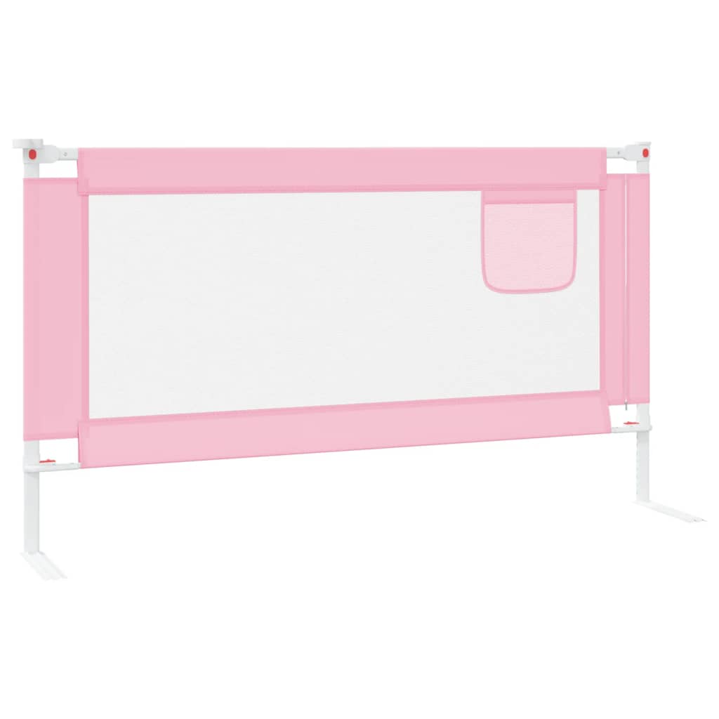 vidaXL Barandilla de seguridad cama de niño rosa tela 150x25 cm