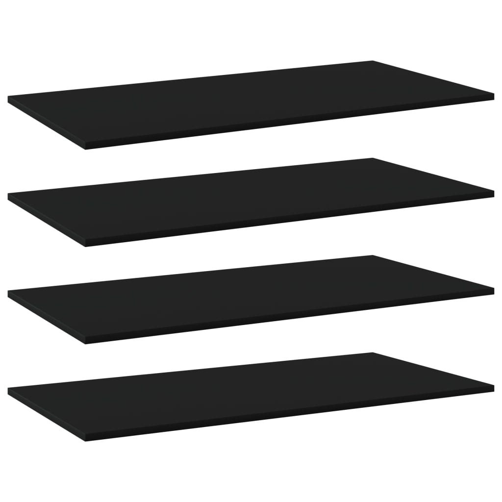 vidaXL Estantes para estantería 4 uds contrachapada negro 100x50x1,5cm