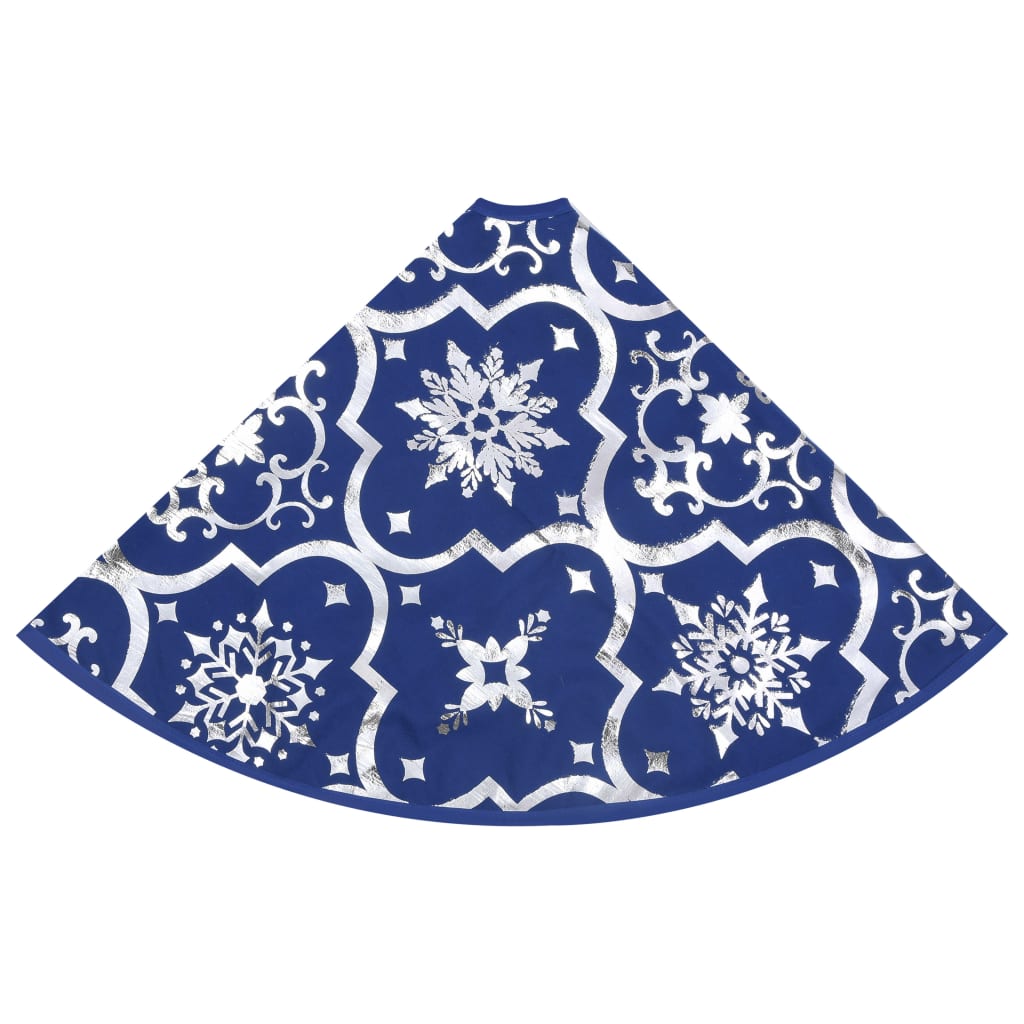 vidaXL Falda del árbol de Navidad de lujo con calcetín tela azul 150cm