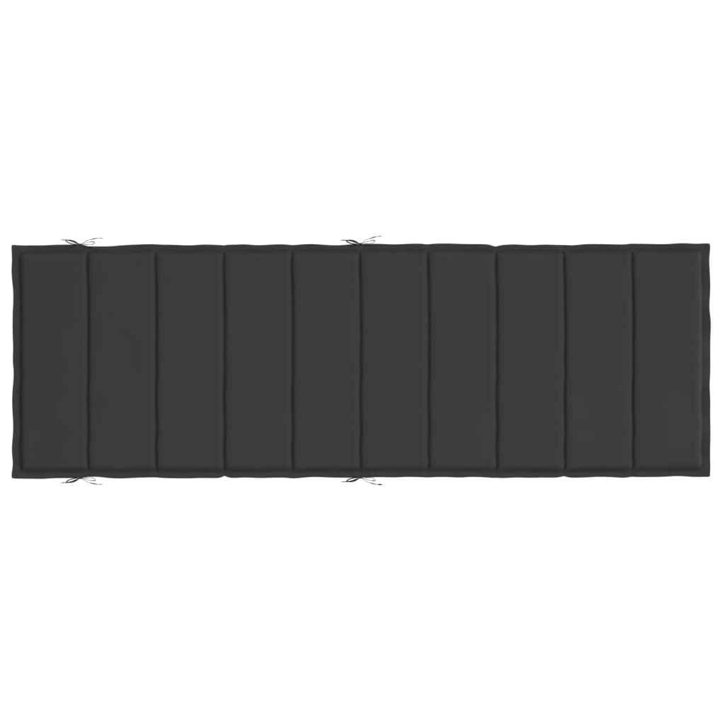 vidaXL Cojín de tumbona de tela Oxford negro 186x58x3 cm