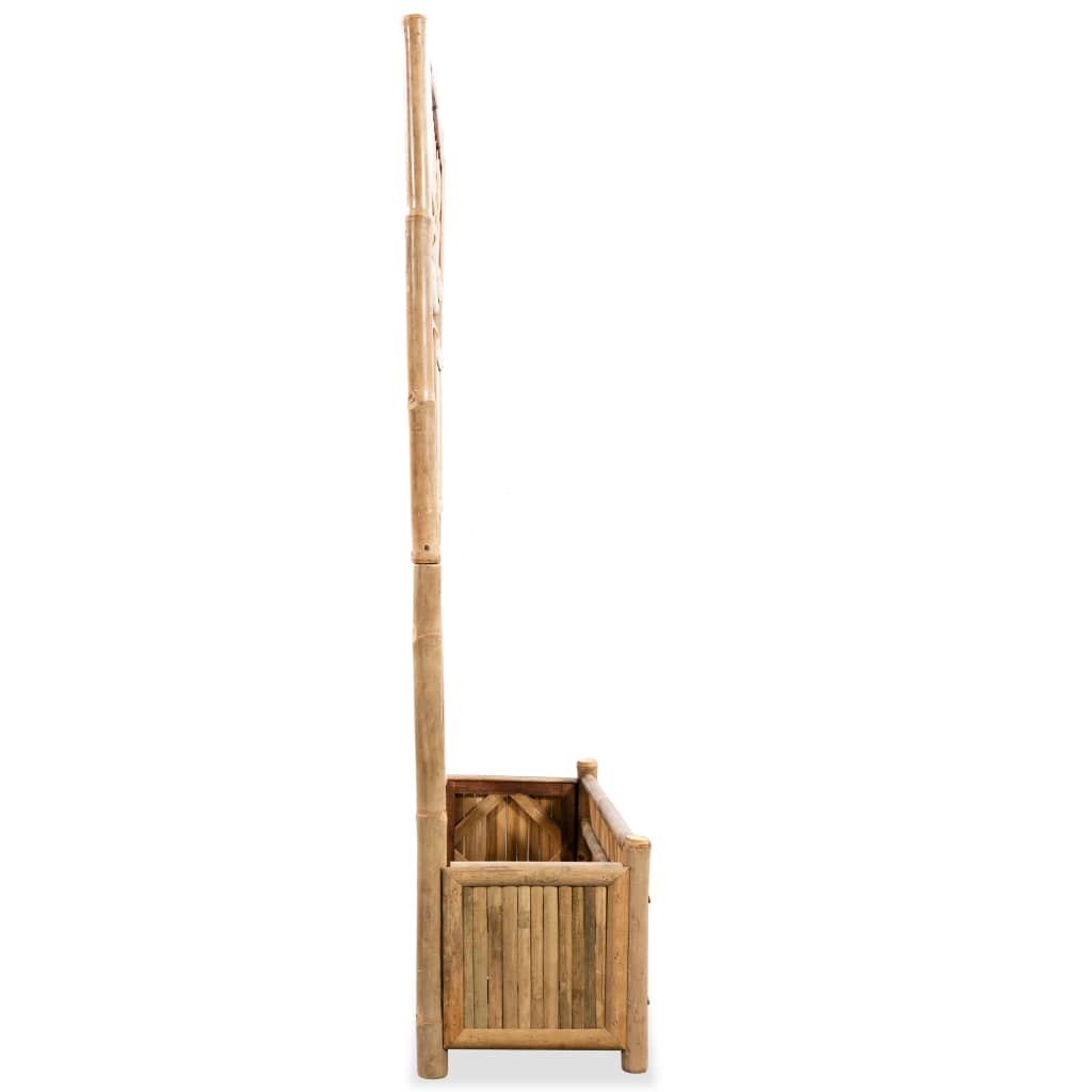 vidaXL Jardinera de jardín con enrejado bambú 70 cm