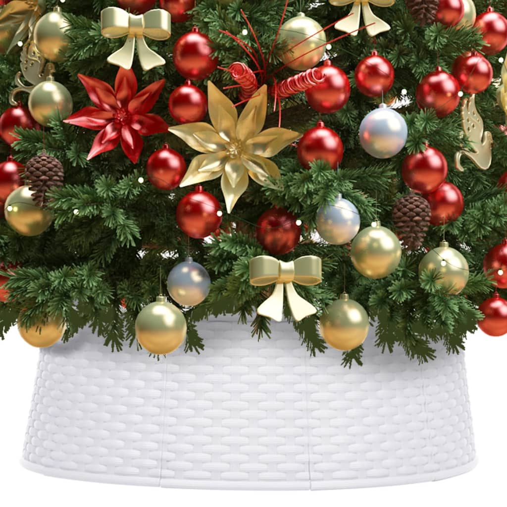 vidaXL Falda del árbol de Navidad blanca Ø54x19,5 cm