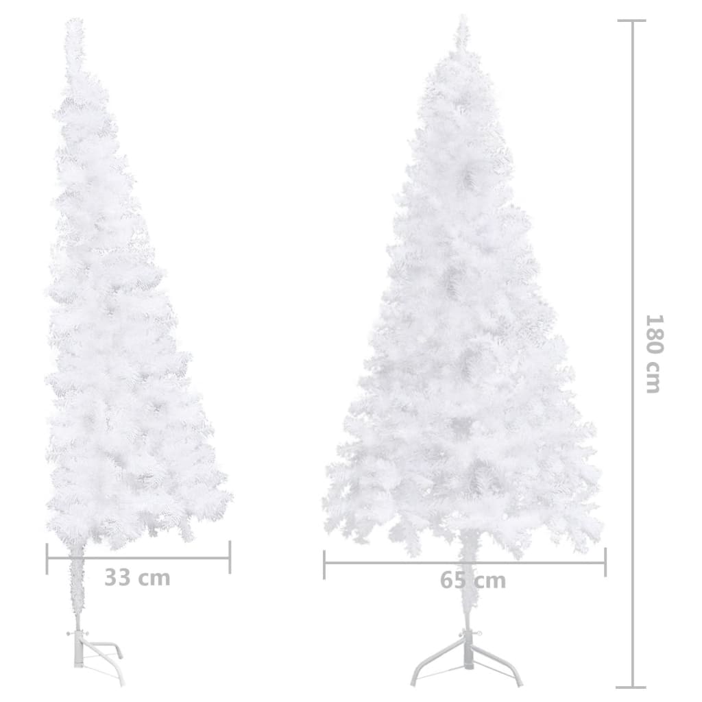 vidaXL Árbol de Navidad artificial de esquina blanco 180 cm PVC