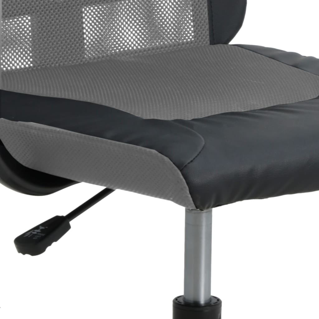 vidaXL Silla de oficina tela de malla y cuero sintético gris y negro