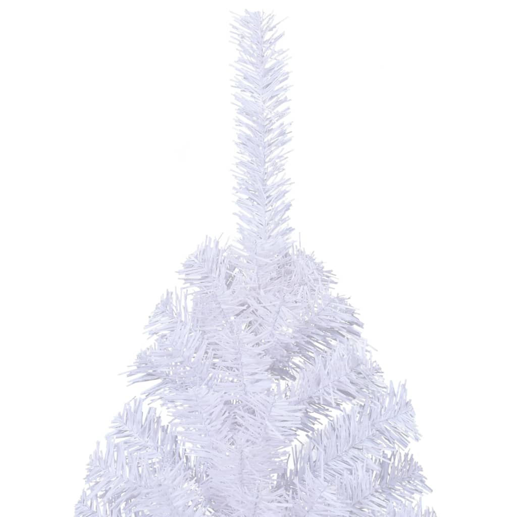 vidaXL Medio árbol de Navidad artificial con soporte PVC blanco 240 cm