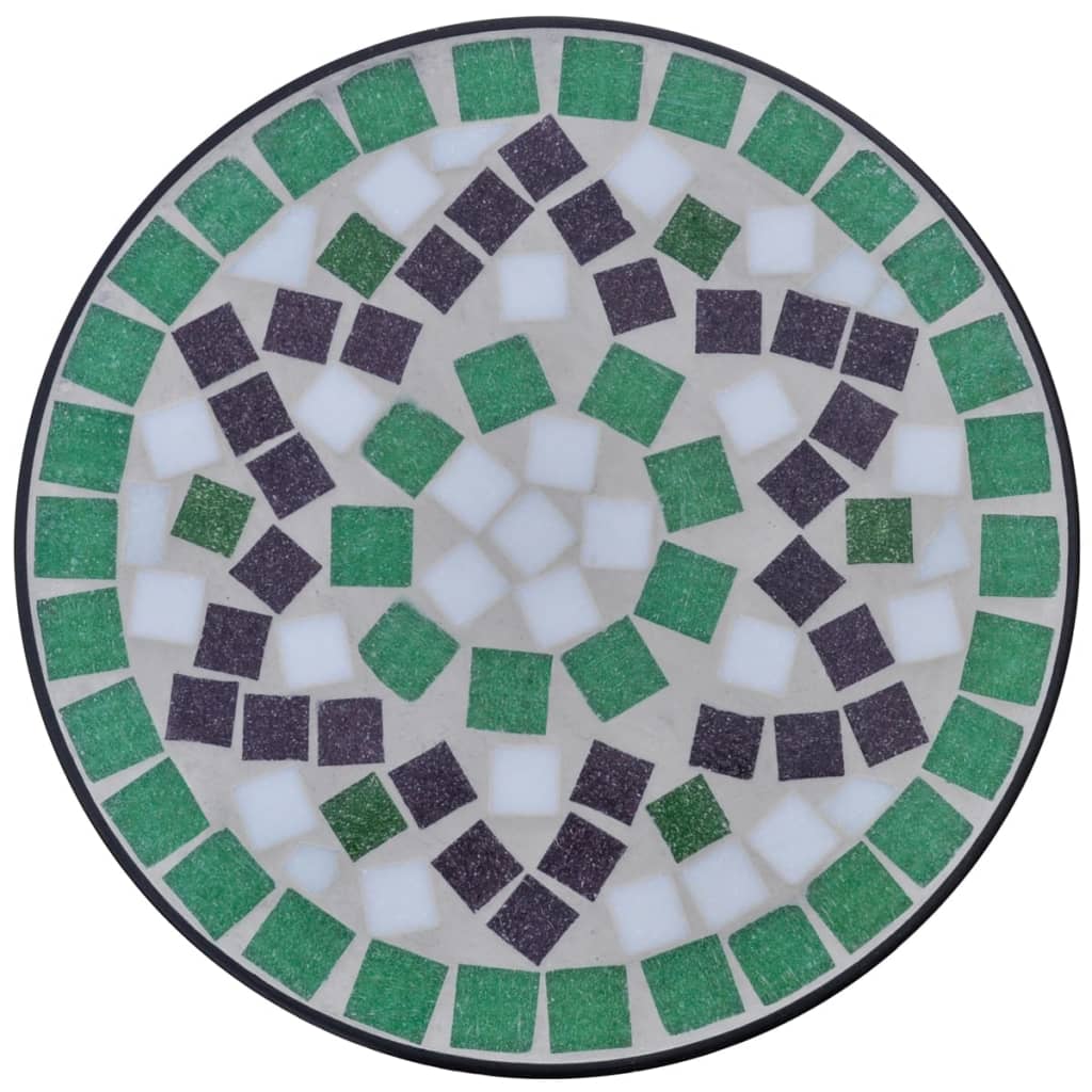 vidaXL Mesa auxiliar mosaico para plantas verde y blanca