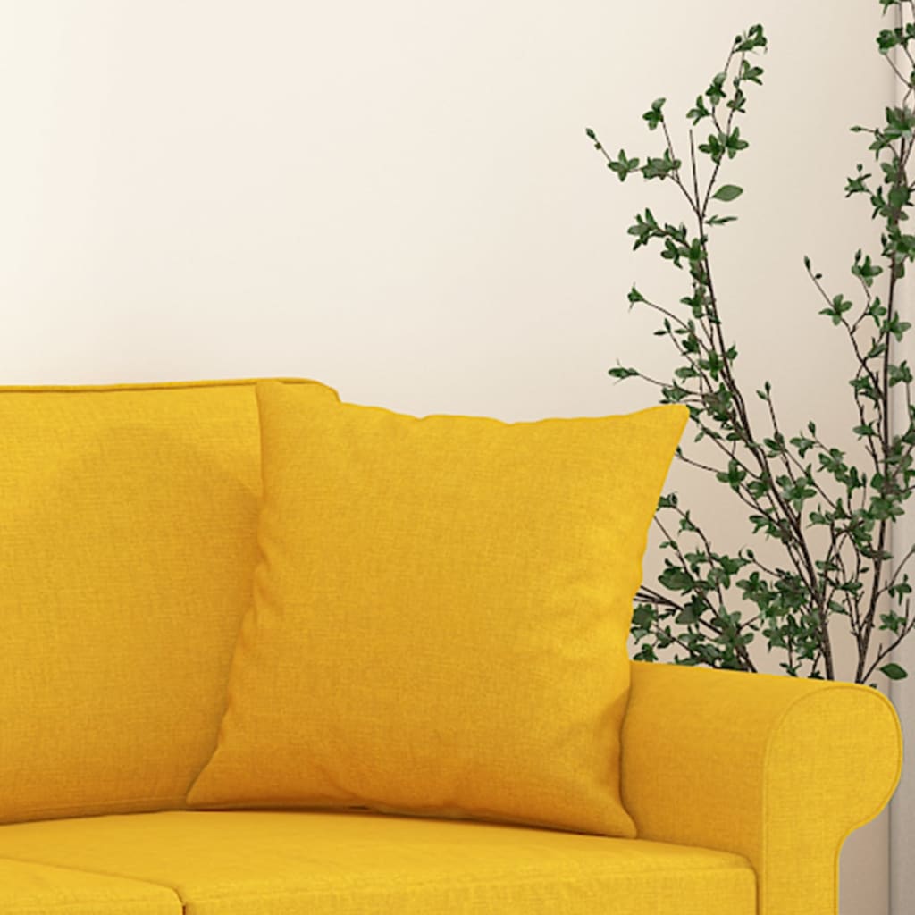 vidaXL Cojines decorativos 2 uds tela amarillo claro 40x40 cm