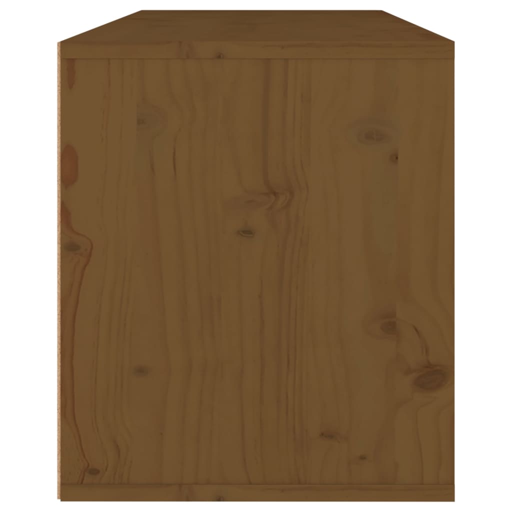 vidaXL Armario de pared madera maciza de pino marrón miel 80x30x35 cm
