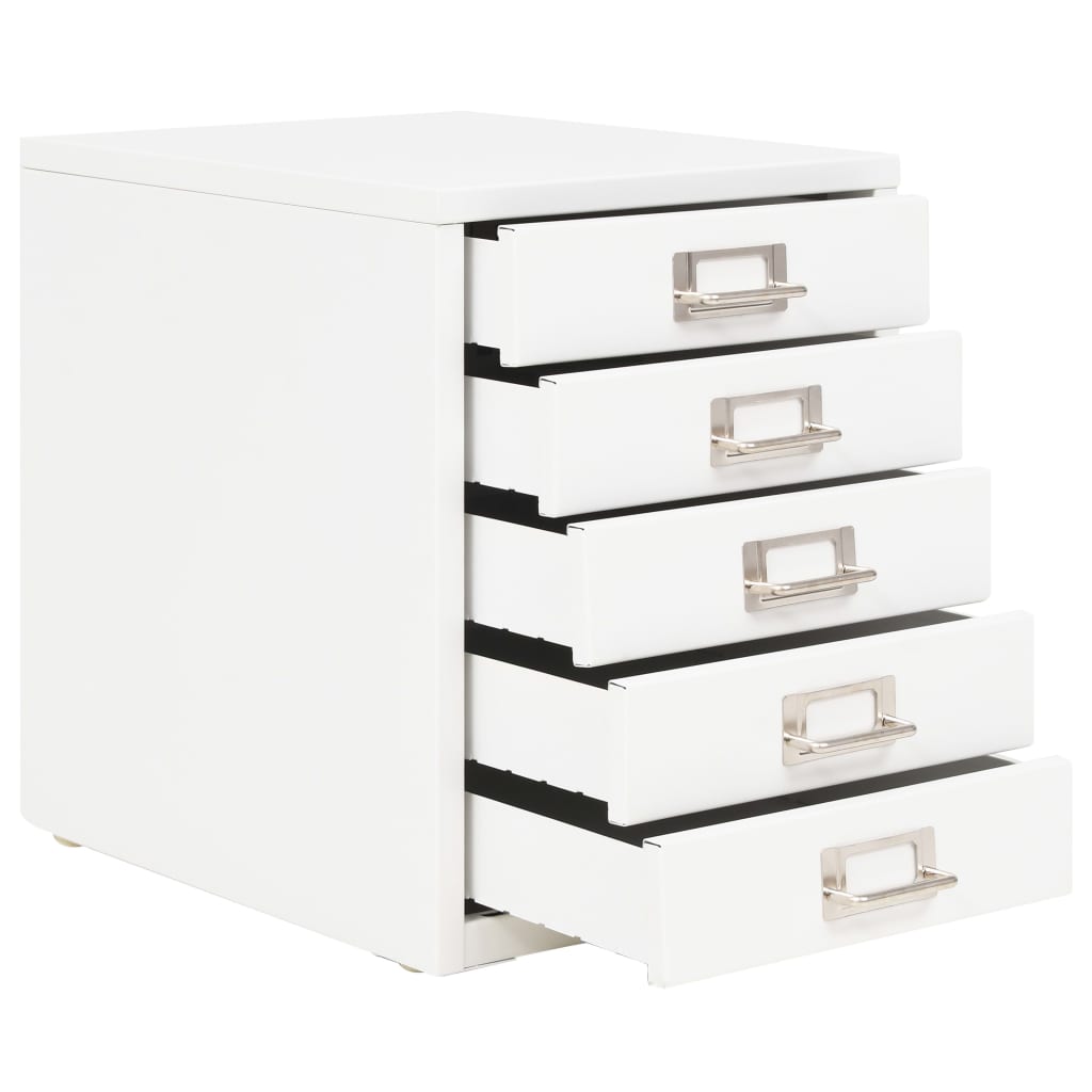 vidaXL Armario archivador con 5 cajones metal blanco 28x35x35 cm