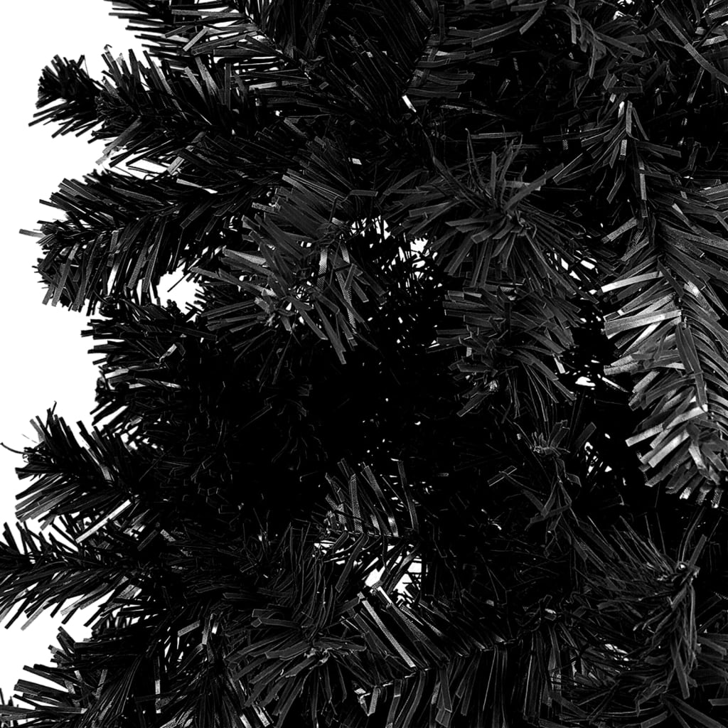 vidaXL Árbol de Navidad delgado iluminado con luces negro 120 cm