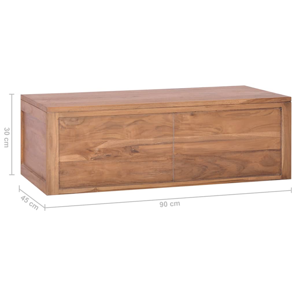 vidaXL Mueble de baño de pared madera maciza de teca 90x45x30 cm