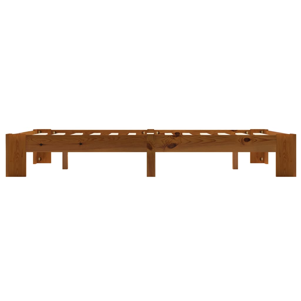 vidaXL Estructura de cama madera maciza pino marrón claro 140x200 cm