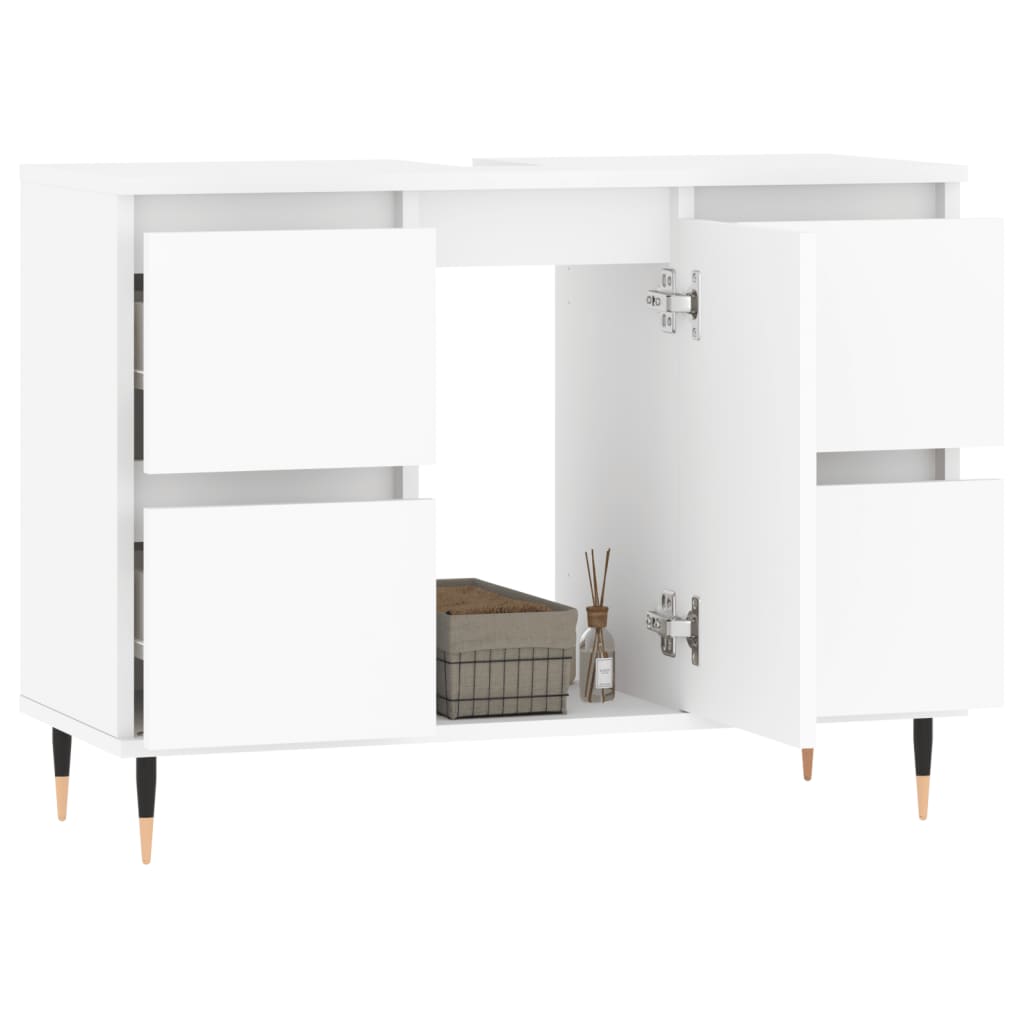 vidaXL Mueble de baño madera de ingeniería blanco 80x33x60 cm
