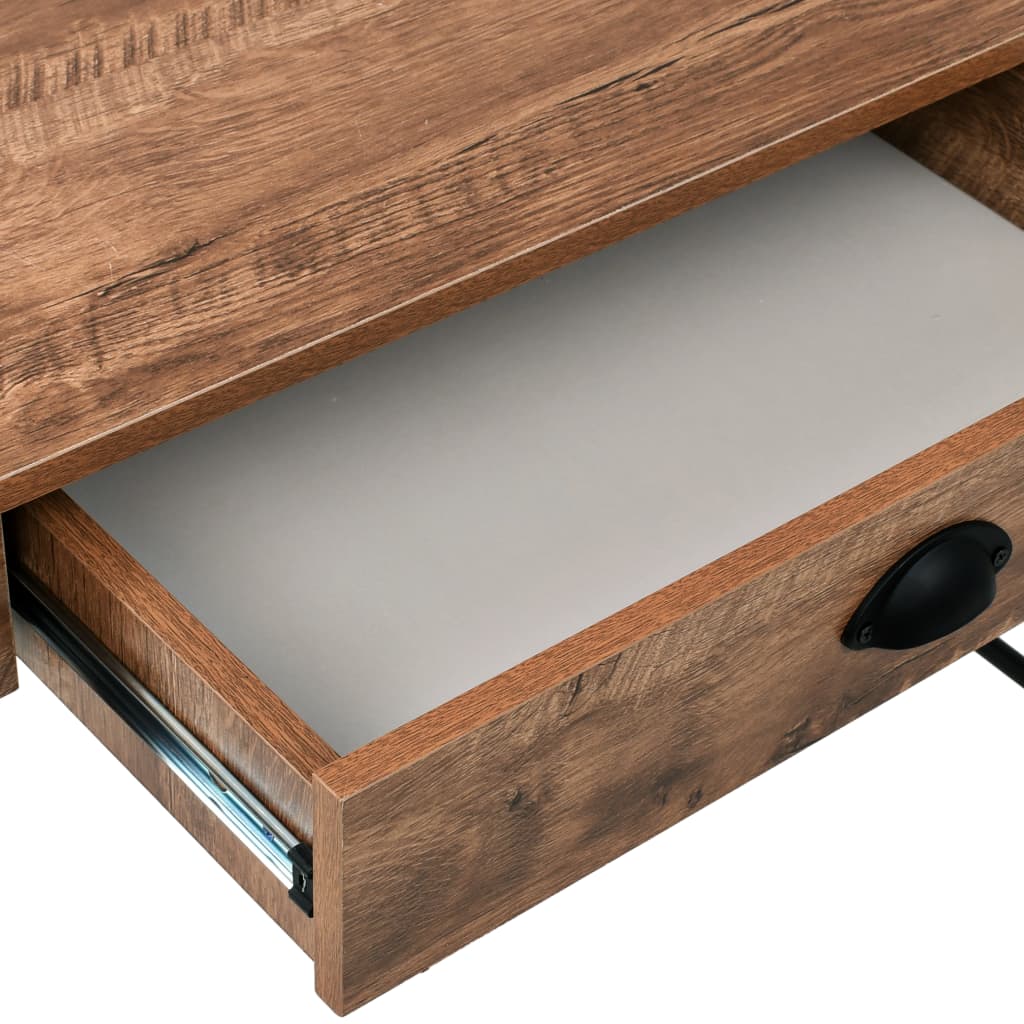 vidaXL Mesa escritorio con cajón 110x55x75 cm color roble