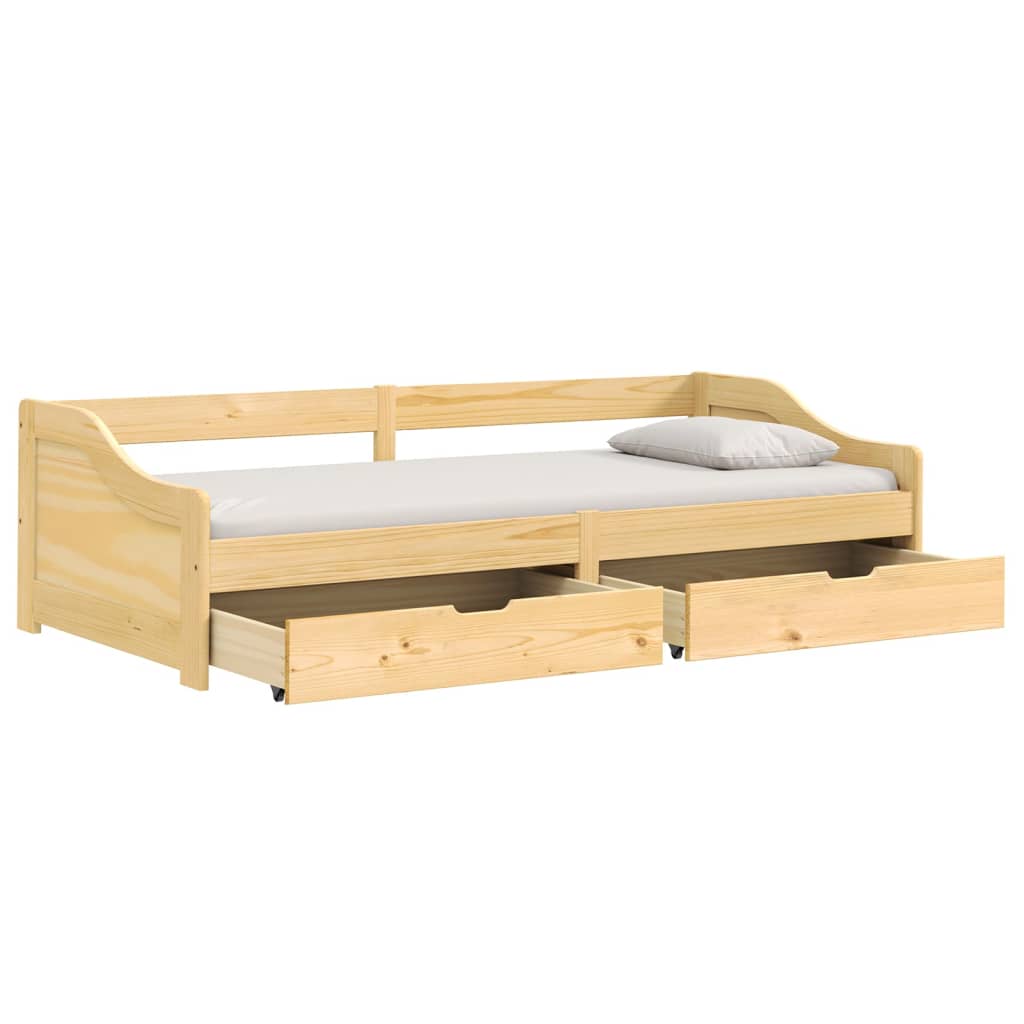vidaXL Sofá cama con 2 cajones madera maciza pino IRUN 90x200 cm