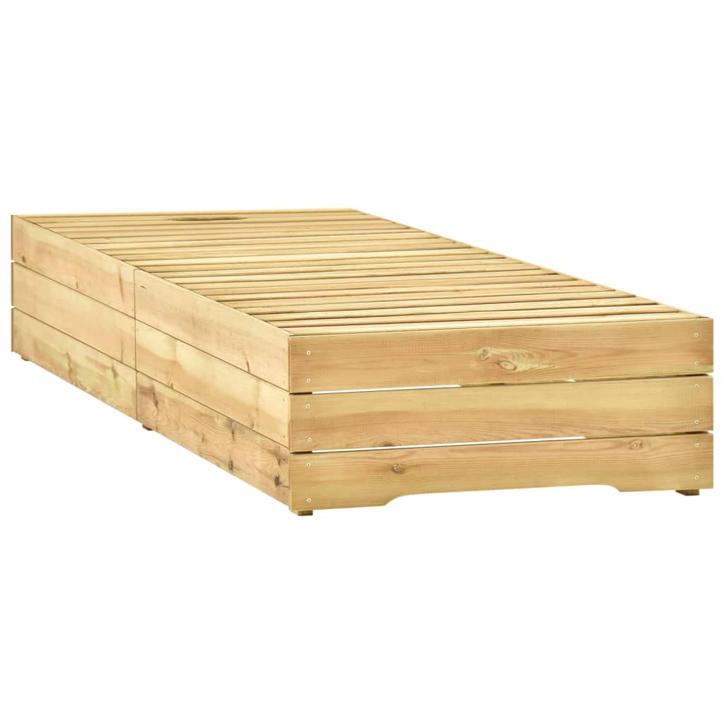 vidaXL Tumbona con mesa madera de madera de pino impregnada verde