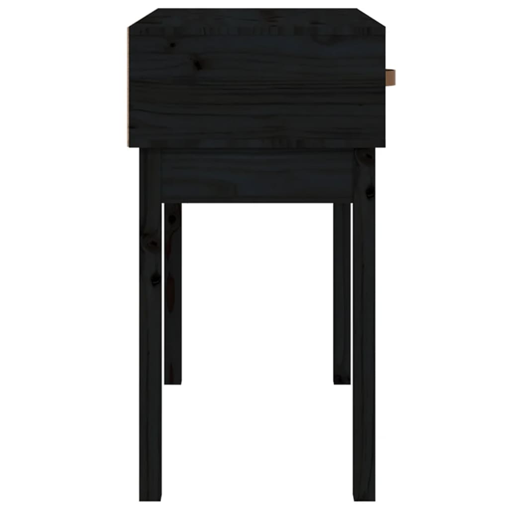 vidaXL Mesa consola madera maciza de pino negro 76,5x40x75 cm