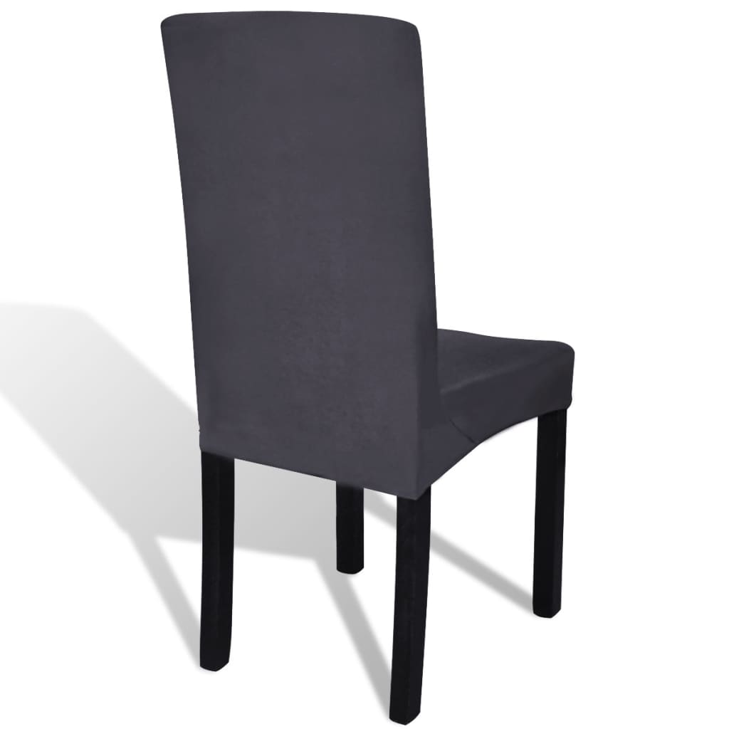 vidaXL Funda para silla elástica recta 4 unidades gris antracita
