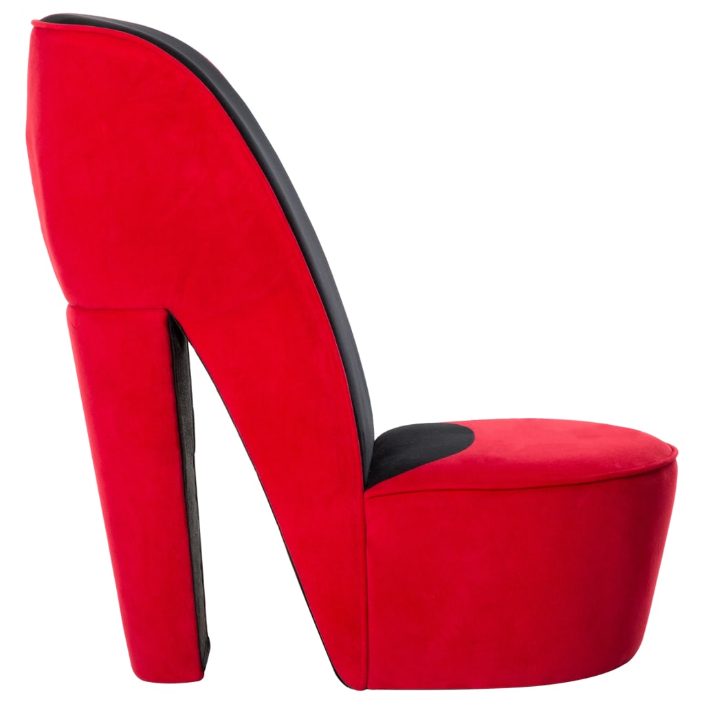 vidaXL Sillón con forma de zapato de tacón terciopelo rojo