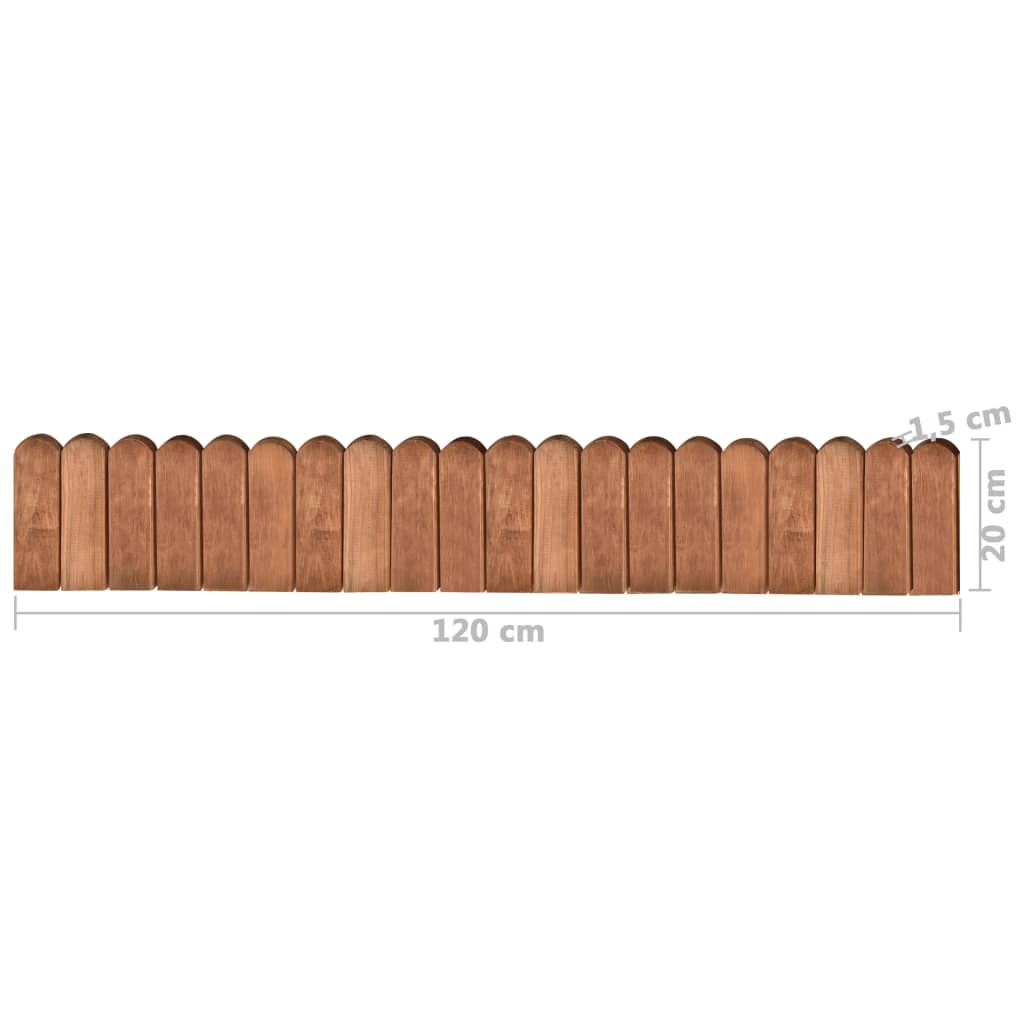 vidaXL Rollos de borde de jardín 2 uds madera pino impregnada 120 cm