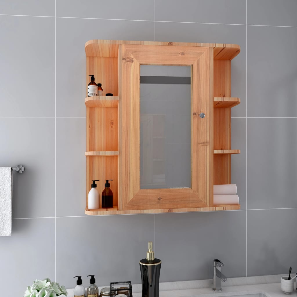 vidaXL Armario de baño con espejo color roble 66x17x63 cm MDF