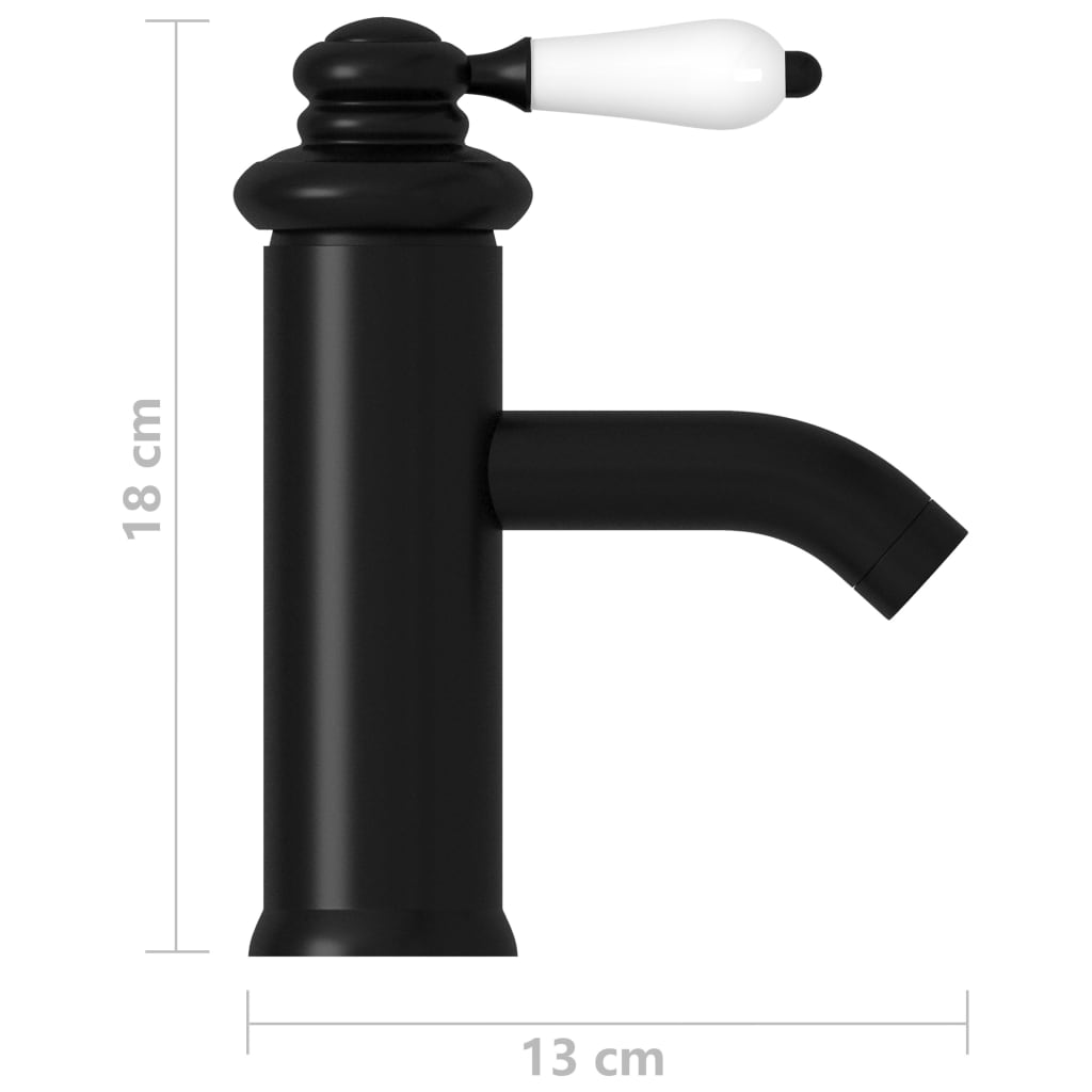 vidaXL Grifo para lavabo de baño negro 130x180 mm