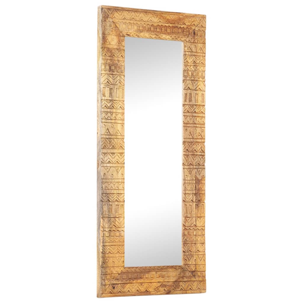vidaXL Espejo tallado a mano madera maciza de mango 110x50x2,5 cm