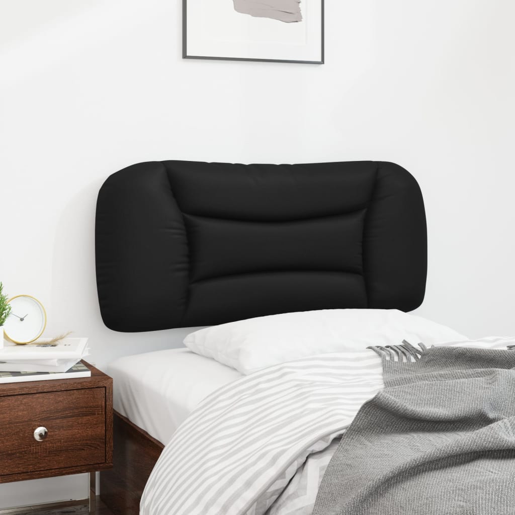 vidaXL Cabecero de cama acolchado cuero sintético negro 80 cm