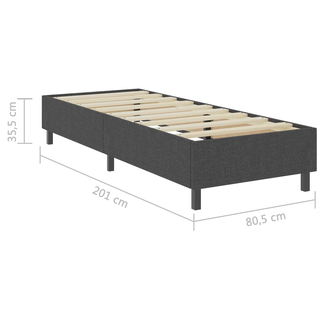 vidaXL Estructura de cama Box Spring tela gris 80x200 cm