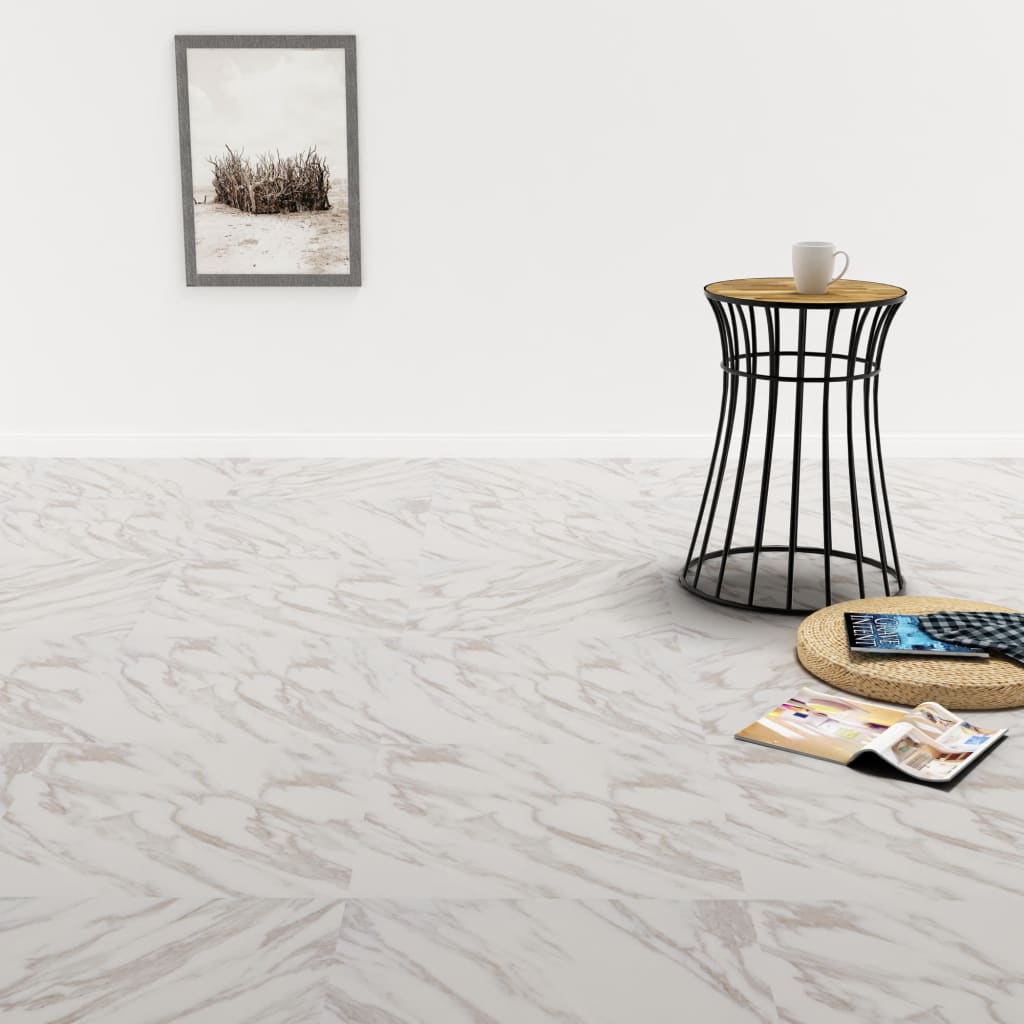 vidaXL Lamas para suelo de PVC autoadhesivas mármol blanco 5,11 m²