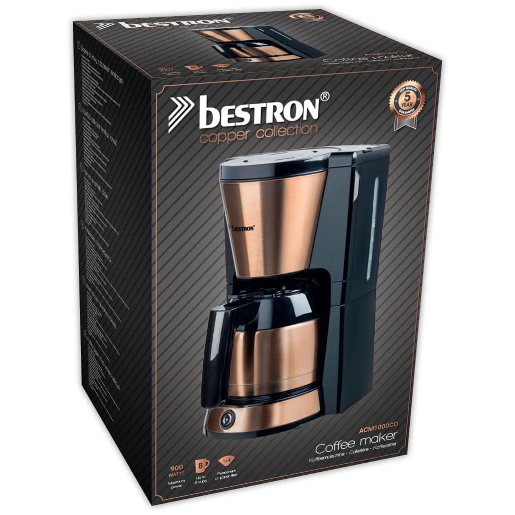 Bestron Cafetera Copper Collection ACM1000CO 900 W