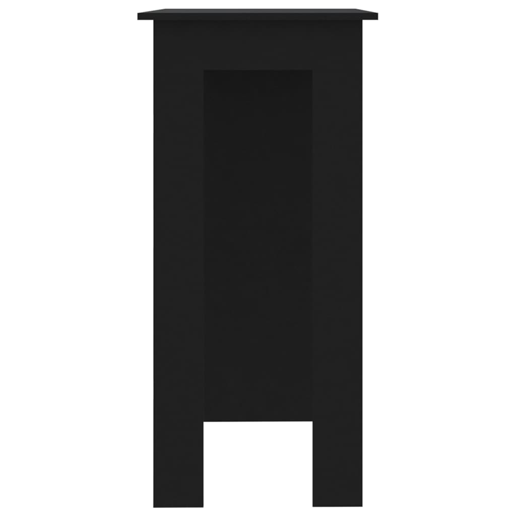 vidaXL Mesa bar con estante madera contrachapada negro 102x50x103,5 cm